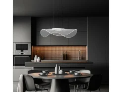 Lámpara Suspendida-Sospensione Moderna Medusa Metallo Bianco Acrilico Led 45W 3000K Blanco