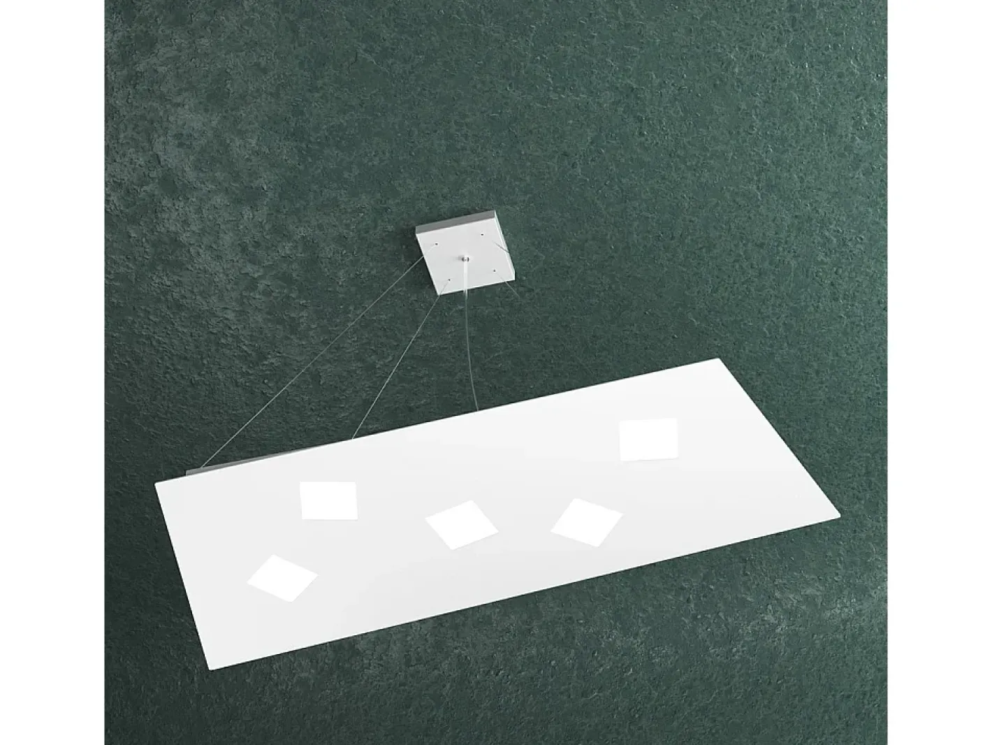 Outlet Sospensione Moderna Note Metallo Bianco 5 Luci Gx53 Blanco