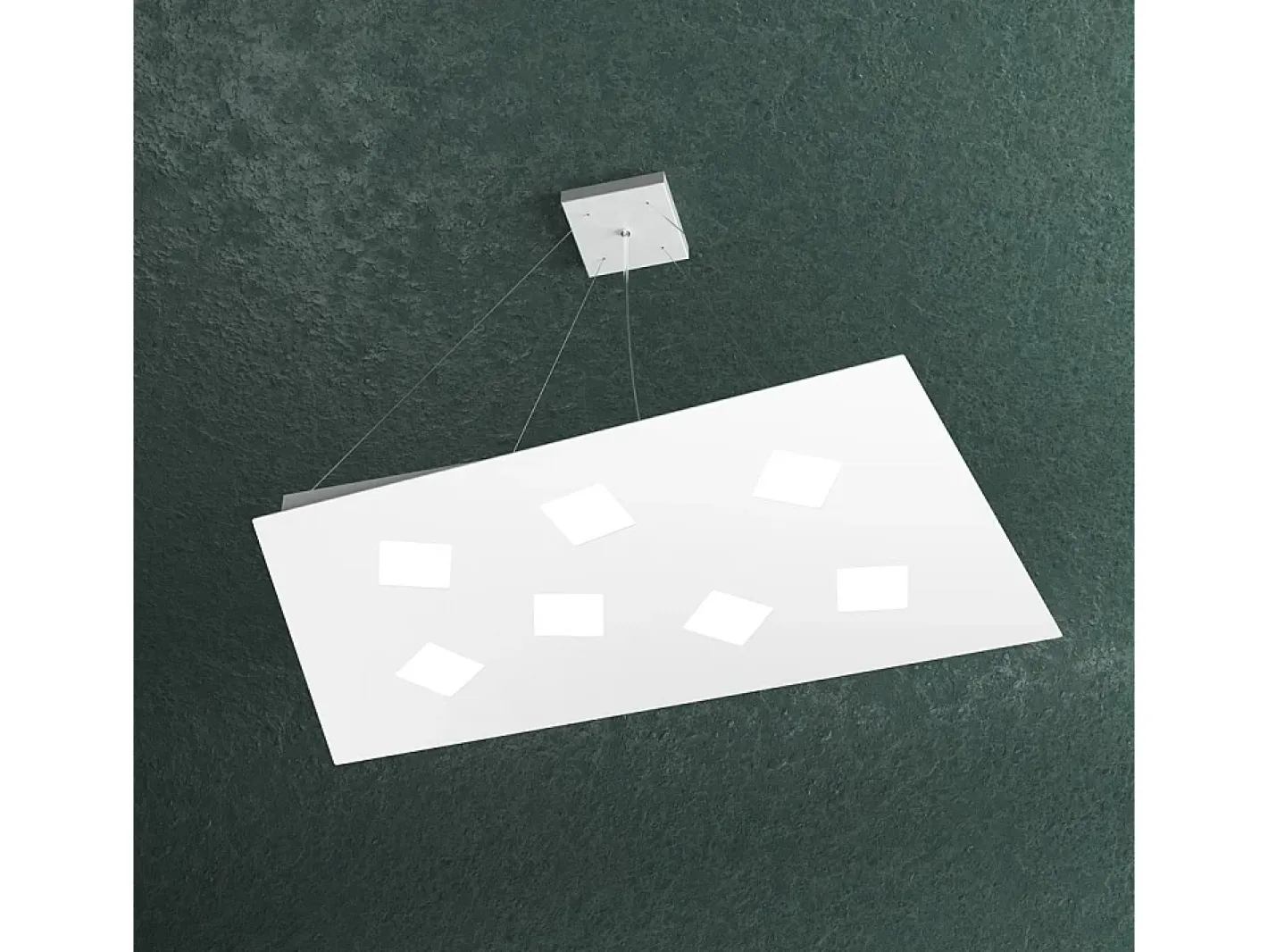 Sospensione Moderna Note Metallo Bianco 7 Luci Gx53 Blanco Outlet