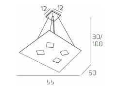 Sospensione Moderna Note Metallo Bianco 4 Luci Gx53 Blanco Online