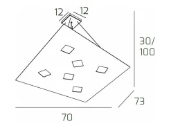 Sospensione Moderna Note Metallo Bianco 6 Luci Gx53 Blanco Best