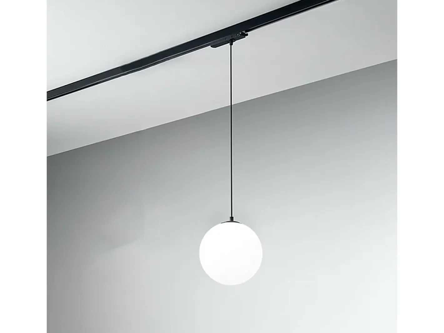 Hot Sospensione Moderna Per Sistema In Binario Nero Led Grande Negro