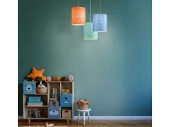 Lámpara Suspendida-Sospensione Moderna Pois Polilux ® Arancione 1 Luce E27 D27Cm Blanco