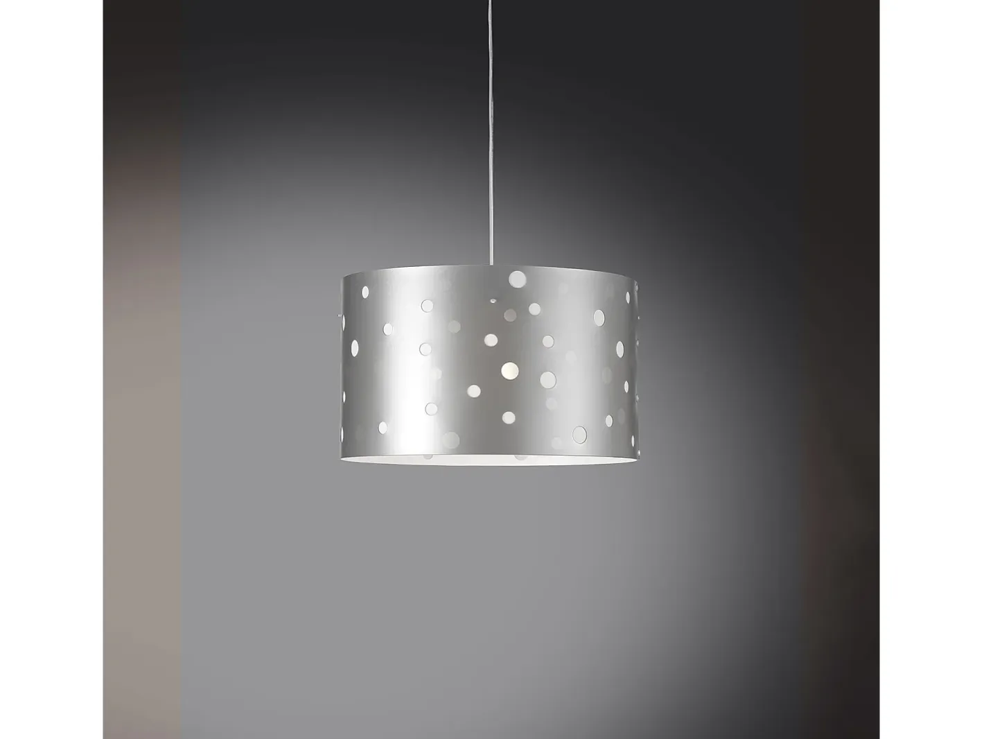 Best Sospensione Moderna Pois Polilux ® Argento 1 Luce E27 D40Cm Blanco