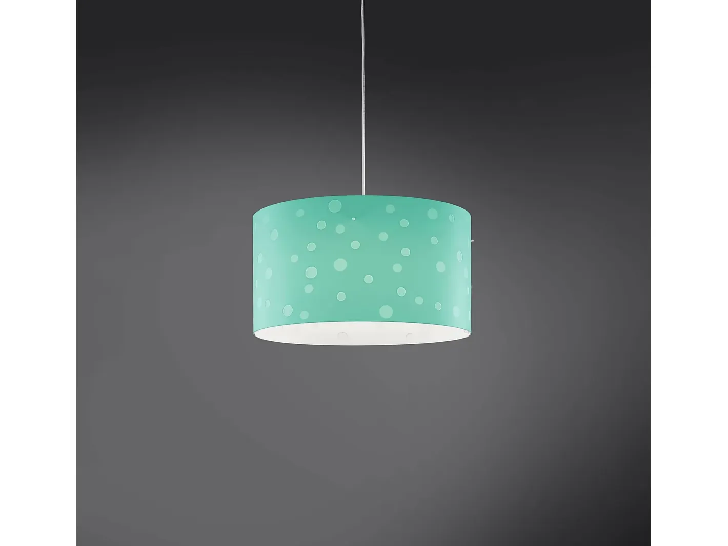New Sospensione Moderna Pois Polilux ® Verde Pastello 1 Luce E27 D40Cm Blanco