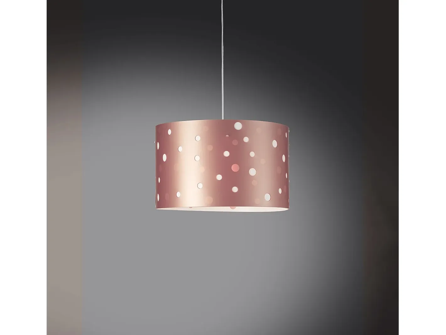 Sospensione Moderna Pois Polilux ® Pink Metal 1 Luce E27 D40Cm Blanco Discount