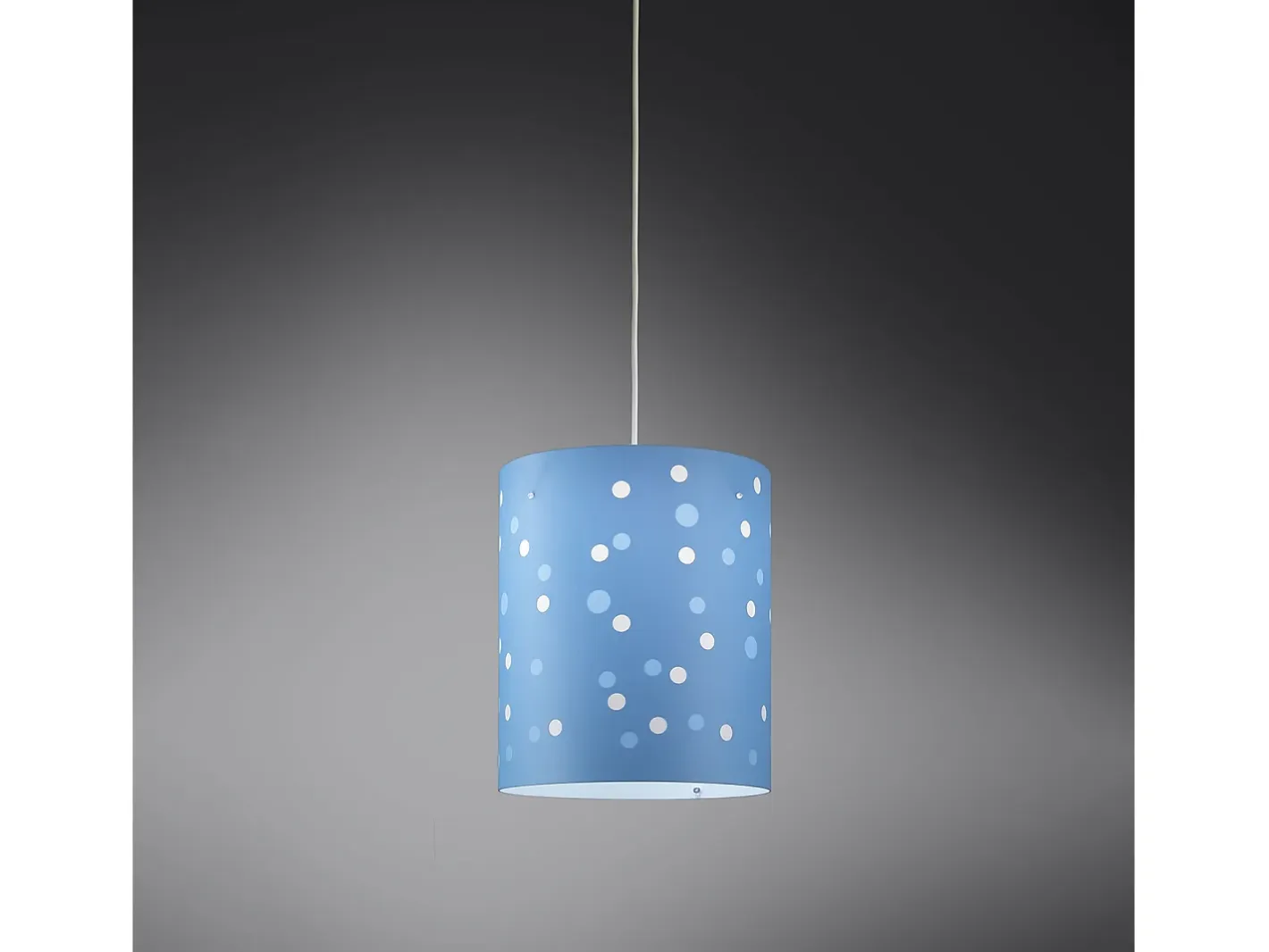 Sospensione Moderna Pois Polilux ® Blu Pastello 1 Luce E27 D27Cm Blanco Sale
