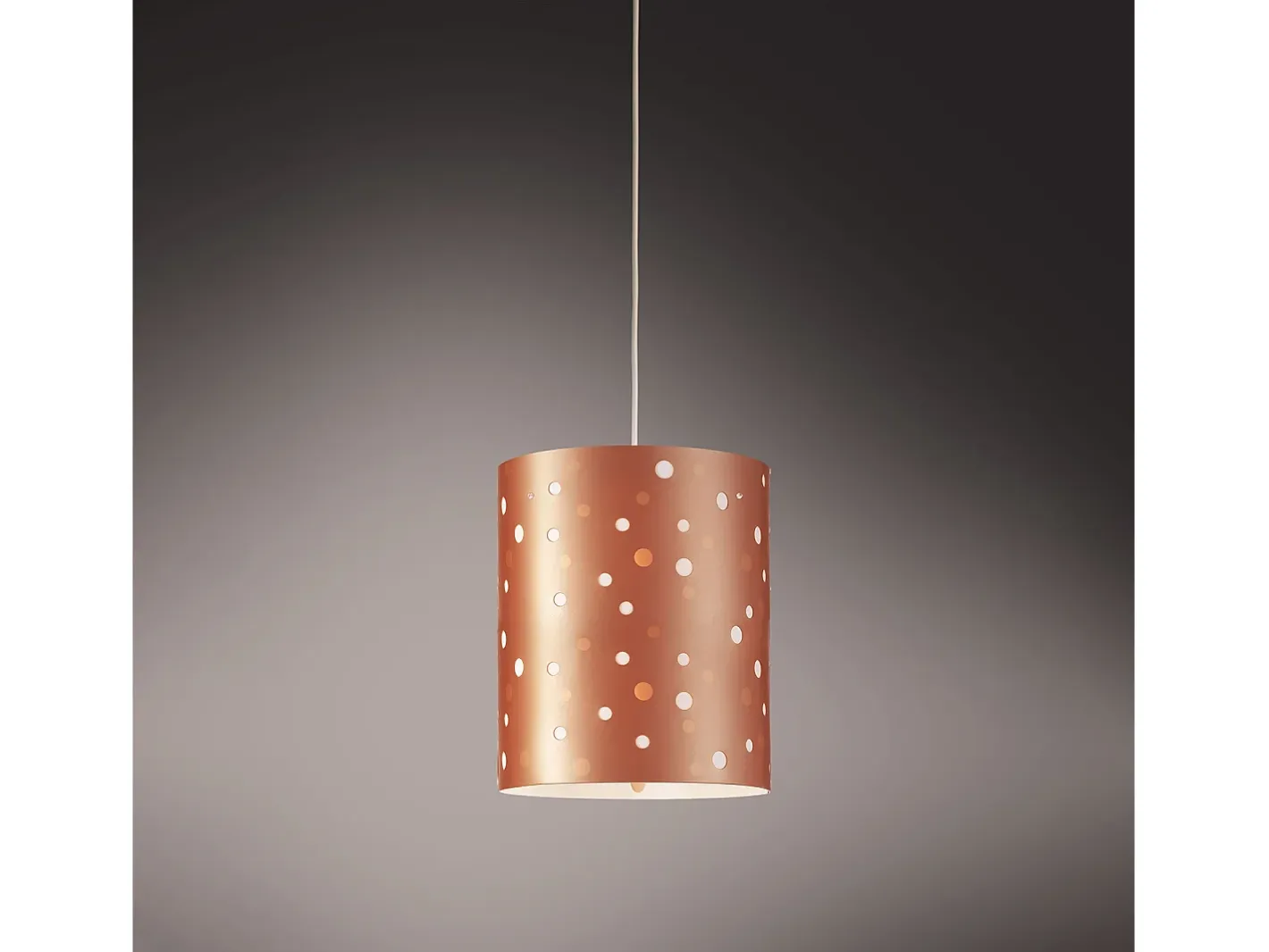 Lámpara Suspendida-Sospensione Moderna Pois Polilux ® Rame 1 Luce E27 D27Cm Blanco