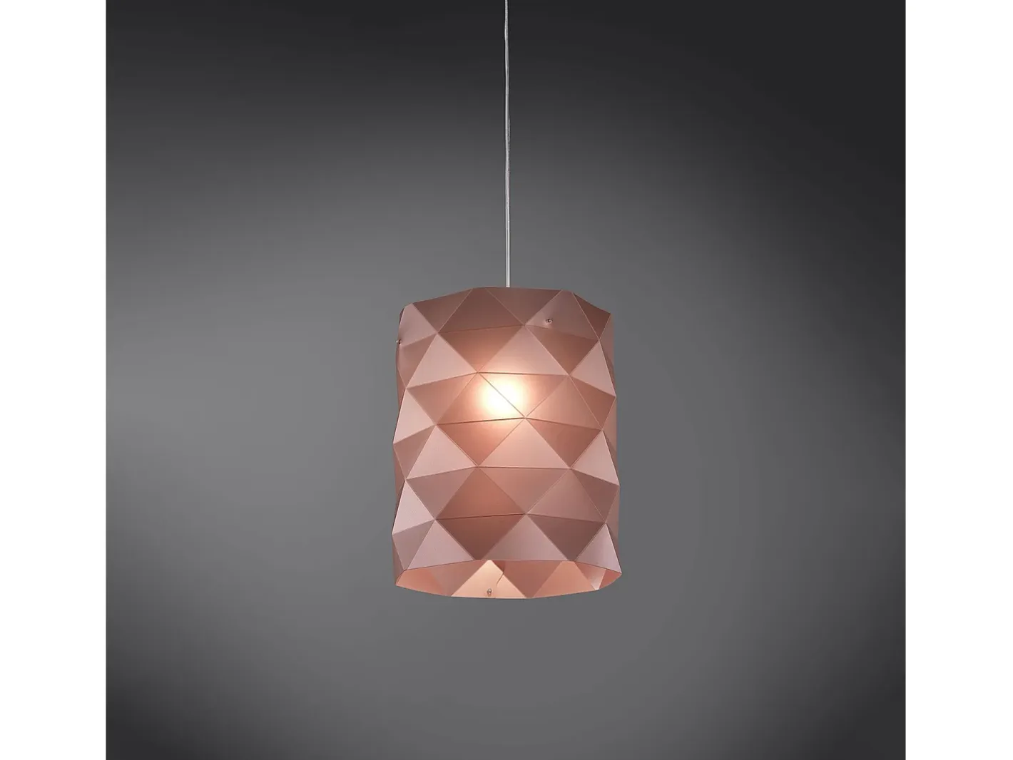 Sospensione Moderna Prisma Polilux ® Pink Metal E Metallo Cromo 1 Luce E27 D27Cm Plateado