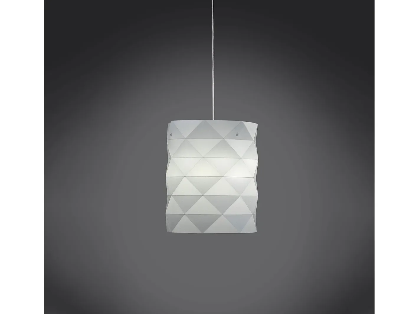 Sospensione Moderna Prisma Polilux ® Bianco E Metallo Cromo 1 Luce E27 D27Cm Blanco New