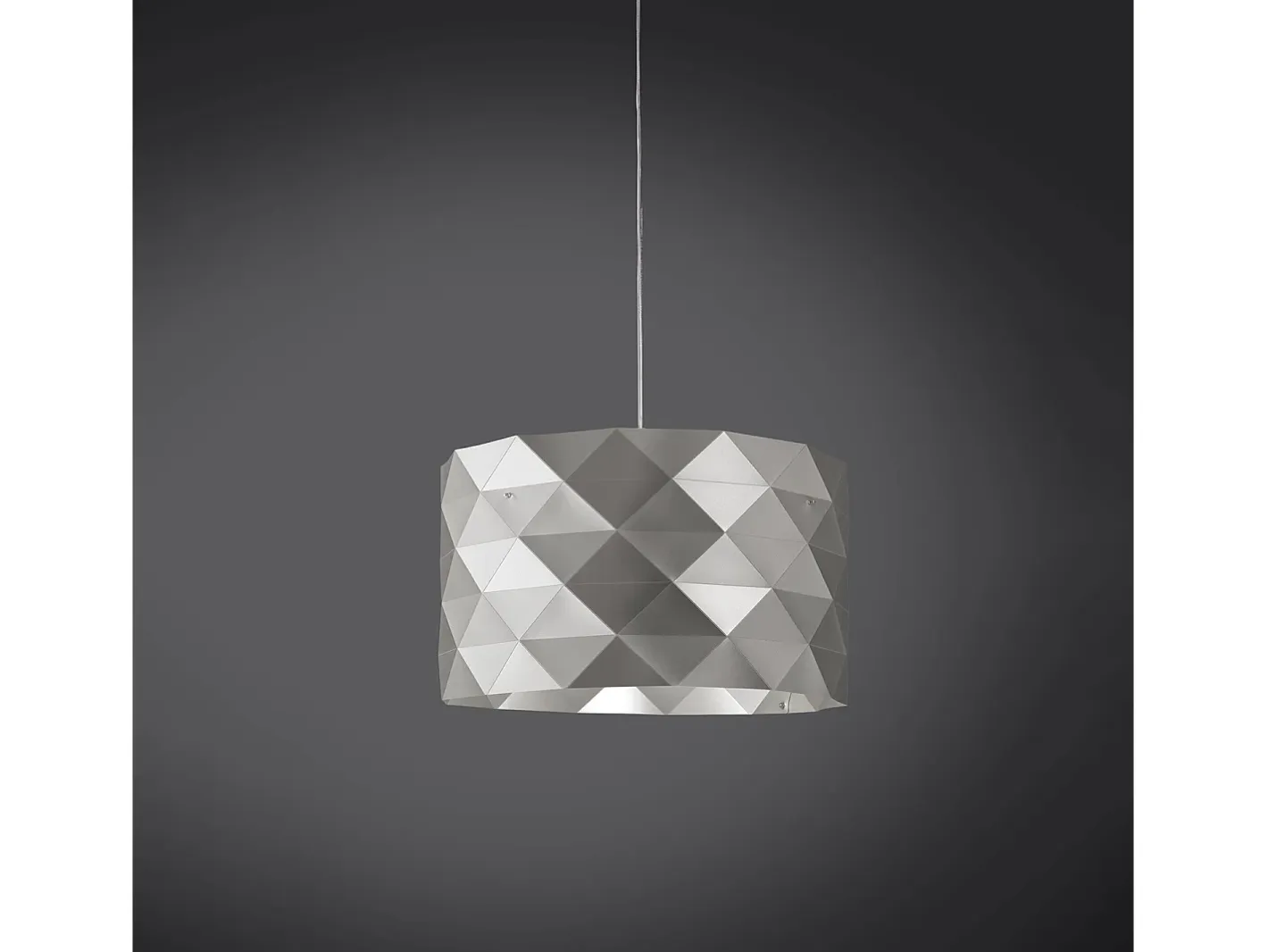 Lámpara Suspendida-Sospensione Moderna Prisma Polilux ® Argento E Metallo Cromo 1 Luce E27 D40Cm Plateado