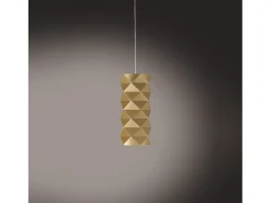 Sospensione Moderna Prisma Polilux ® New Gold E Metallo Cromo 1 Luce E27 Dorado