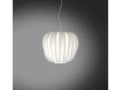 Lámpara Suspendida-Sospensione Moderna Queen Polilux ® Bianco E Metallo Cromo 1 Luce E14 Blanco