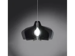 Outlet Sospensione Moderna Space Collection Polilux ® Fumè 1 Luce E27 D50Cm Plateado