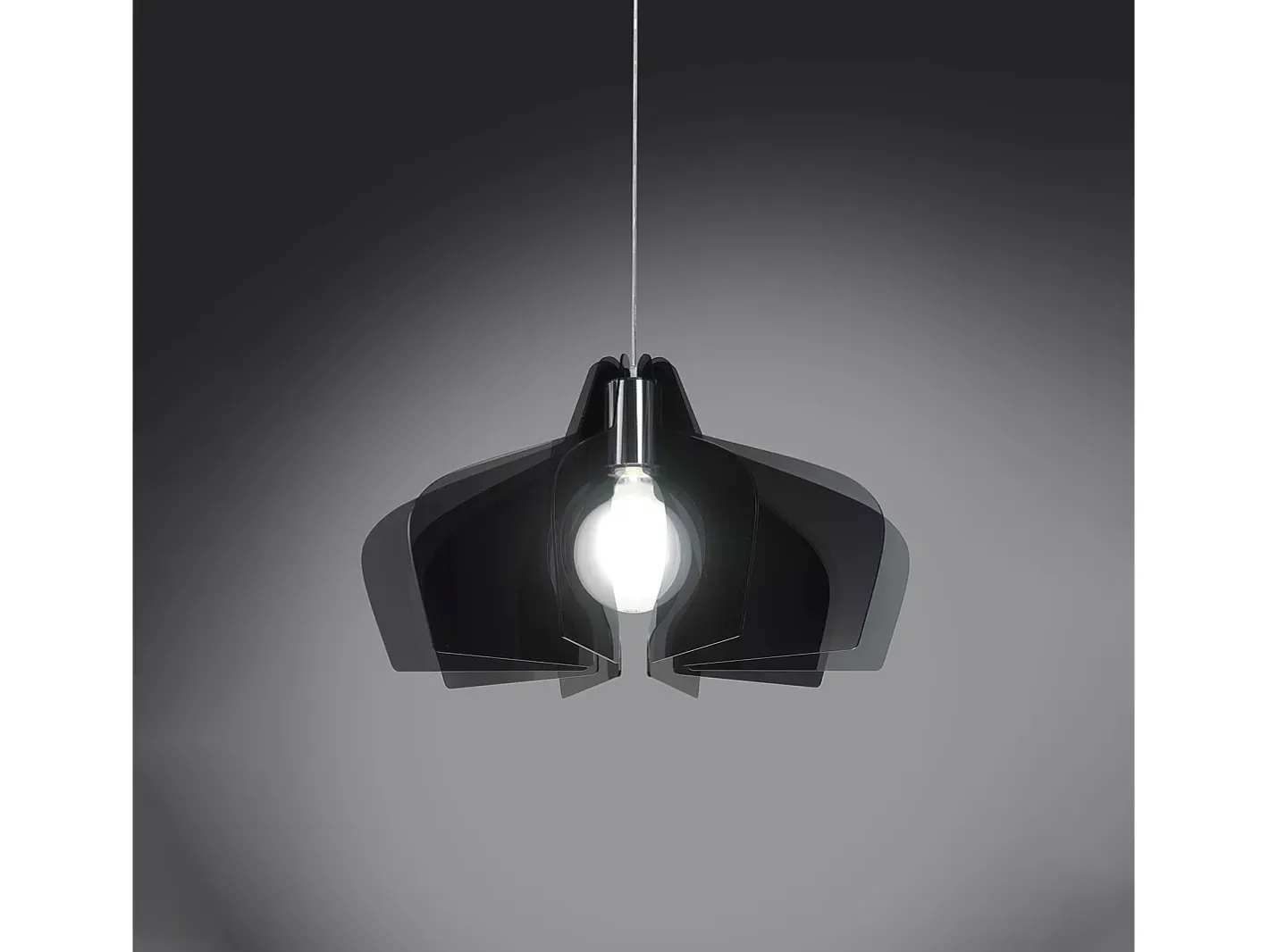 Outlet Sospensione Moderna Space Collection Polilux ® Fumè 1 Luce E27 D50Cm Plateado