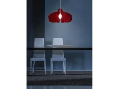 Sale Sospensione Moderna Space Collection Polilux ® Rosso Fluorescente E27 D58Cm Plateado
