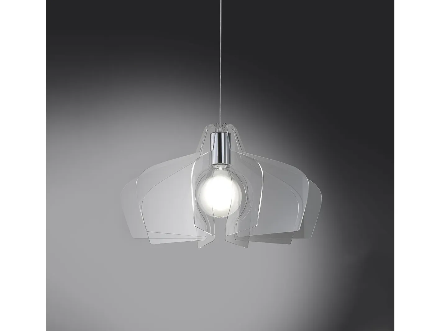 Sospensione Moderna Space Collection Polilux ® Trasparente Metallo Cromo E27 Plateado Clearance