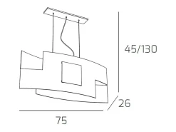 Clearance Sospensione Moderna Tetris Color Metallo Cromo Vetro Bianco 2 Luci E27 Blanco