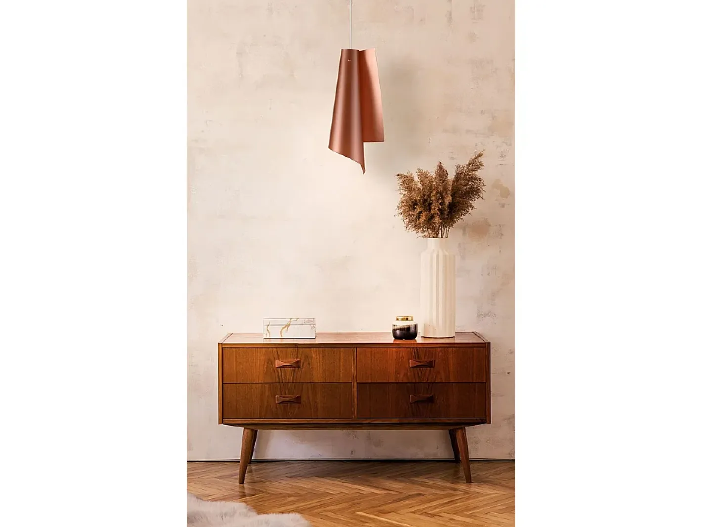 Sospensione Moderna Vela Polilux ® Rame E Metallo Cromo 1 Luce E27 H68Cm Cobrizo Outlet