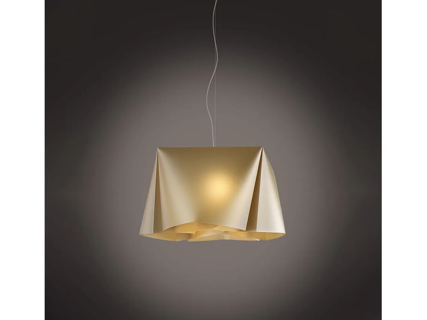 Lámpara Suspendida-Sospensione Moderna Wanda Polilux ® New Gold E Metallo Cromo 1 Luce E27 D45Cm Dorado
