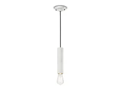 Ferroluce Lámpara Suspendida-Sospensione Piccola Vintage Decò Pi Ceramica Bianco Grezzo 1 Luce E27 Blanco