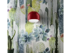 Ferroluce Lámpara Suspendida-Sospensione Piccola Vintage Decò Ayrton Ceramica 1 Luce E27 Rojo