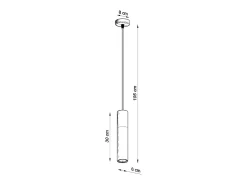 Sollux Lighting Sospensione Sottile 8 cm Grigio Chiaro, Nero GU10 Lámpara colgante Slim 8cm , Negro GU10 Gris Outlet