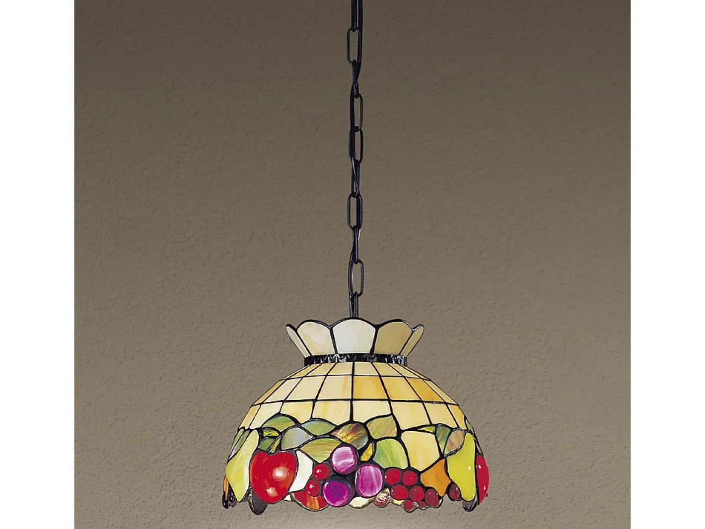 Outlet Sospensione Tiffany Vetro Fantasia 1 Luce E27 Multicolor