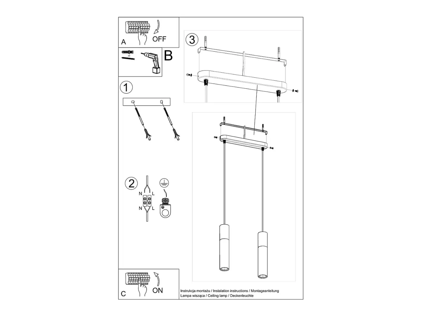 Sollux Lighting Sospensione Twin Grigio Chiaro, Nero GU10 Lámpara colgante Twin , negra GU10 Gris Sale