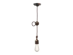 Ferroluce Sospensione Vintage Ceramica Nera 1 Luce E27 Negro Sale