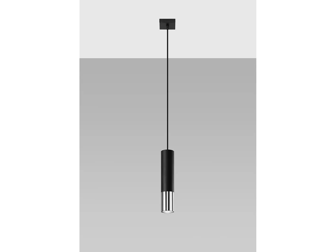 Sollux Lighting Sottile Lampada a Sospensione 8 cm Nera, Cromata GU10 Lámpara colgante delgada de 8 cm Negro, Cromo GU10 Gris