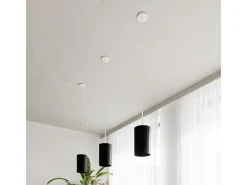 Hot Sollux Lighting Sottile Lampada a Sospensione Cilindrica Nera 15cm E27 Lámpara Colgante Slim Cilíndrica 15cm E27 Negro