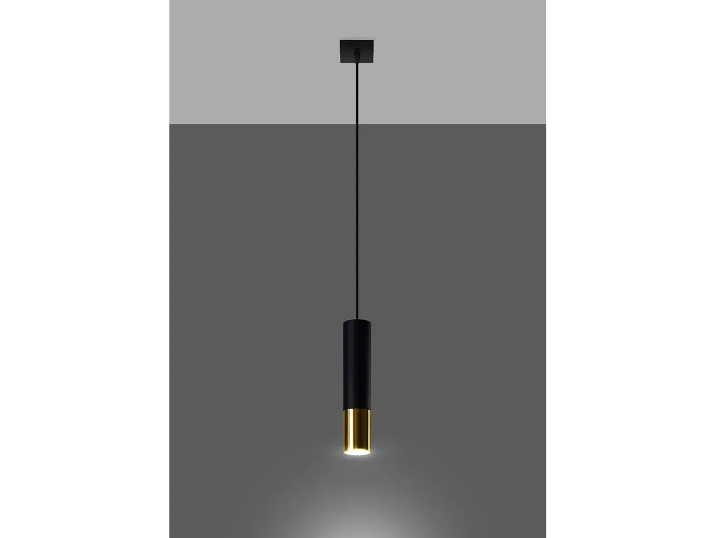 Discount Sollux Lighting Sottile Lampadario 8 cm Nero, Oro GU10 Lámpara colgante delgada de 8 cm , Dorado GU10 Negro
