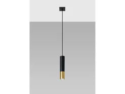 Discount Sollux Lighting Sottile Lampadario 8 cm Nero, Oro GU10 Lámpara colgante delgada de 8 cm , Dorado GU10 Negro