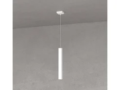 Online Square Tube Sospensione 1 Luce Bianco Cavo Cm.250 Con Base Blanco