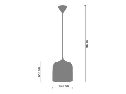 TOSEL Lámpara Suspendida-Suspensión , arcilla, ,A70xD13,5xP 13,5cm Negro