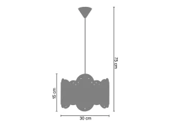 TOSEL Lámpara Suspendida-Suspensión , metal ,,A 75xD30x P 30cm Blanco