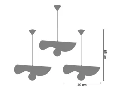 TOSEL Suspensión , metal , ,A 65x D40xP40cm Blanco