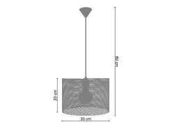 TOSEL Lámpara Suspendida-Suspensión , metal, ,A80xD30xP30cm Blanco
