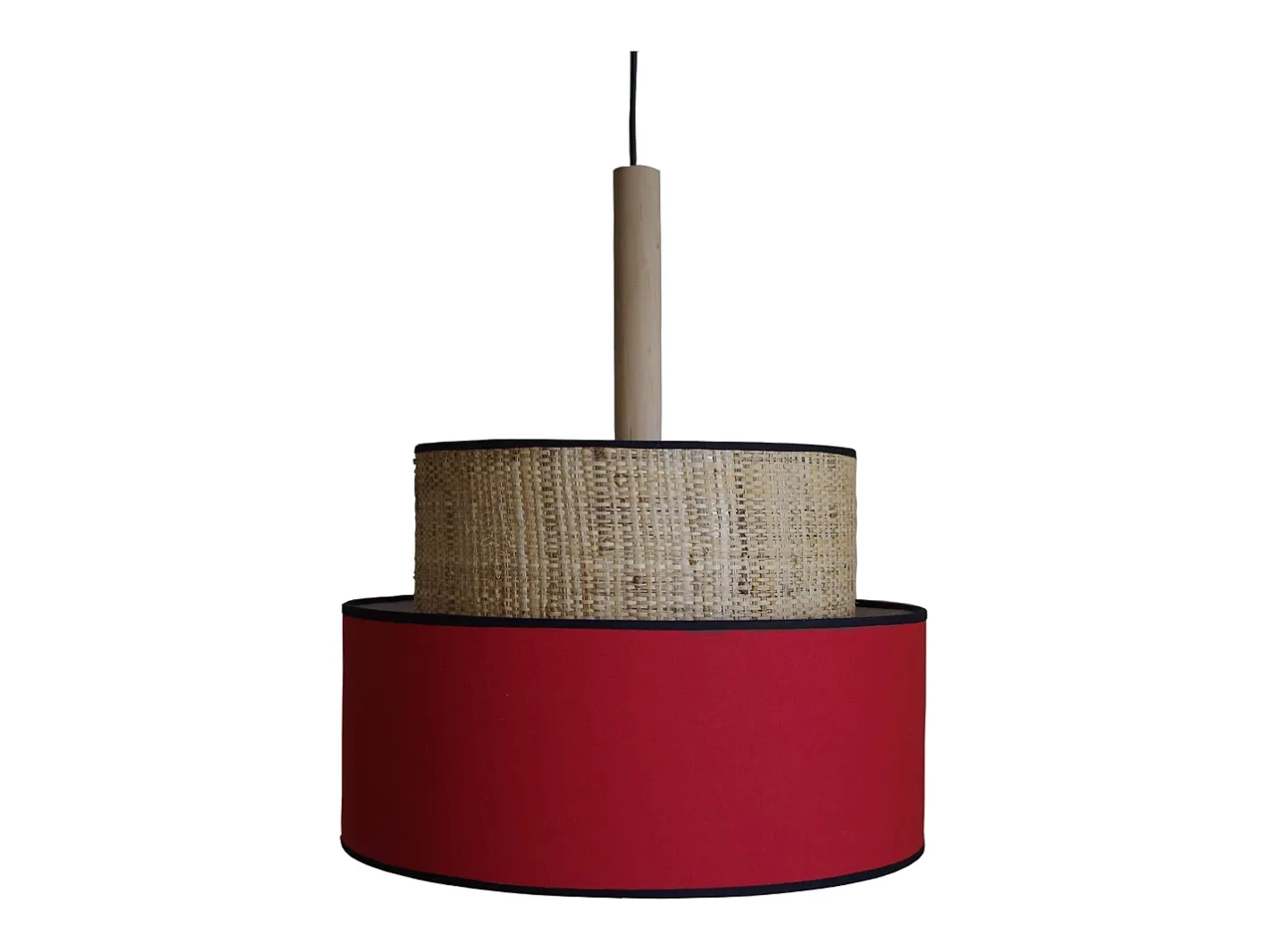 TOSEL Suspensión , metal-fibra,, A 90xD20x P 20cm Rojo Hot