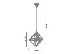 TOSEL Lámpara Suspendida-Suspensión , metal., ,A90xD 30x P 30cm Negro