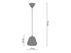 TOSEL Suspensión ,arcilla, ,A84xD 25x P 25cm Gris Hot