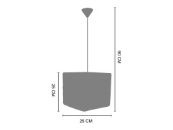 TOSEL Lámpara Suspendida-Suspensión ,fibre , ,A90x D25xP25cm Negro