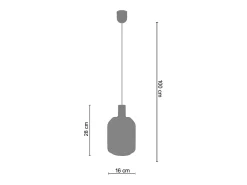 TOSEL Suspensión ,madera,AMARILLO,A100x D16xP16cm Amarillo claro
