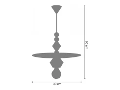TOSEL Lámpara Suspendida-Suspensión ,madera, ,A60xD 10xP10cm Negro