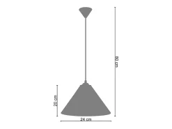 TOSEL Lámpara Suspendida-Suspensión ,metal ,Aluminio , A 80xD24xP24 cm Plateado