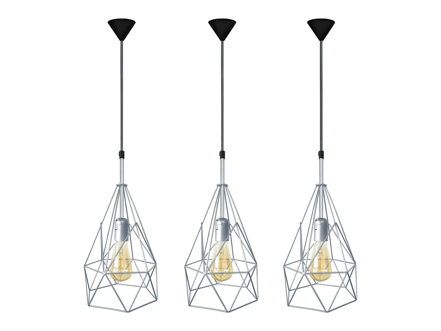 TOSEL Lámpara Suspendida-Suspensión ,metal ,Aluminio ,A96xD20xP20cm Plateado