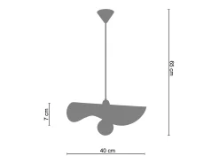 TOSEL Lámpara Suspendida-Suspensión ,metal , , A 65xD40xP40cm Azul