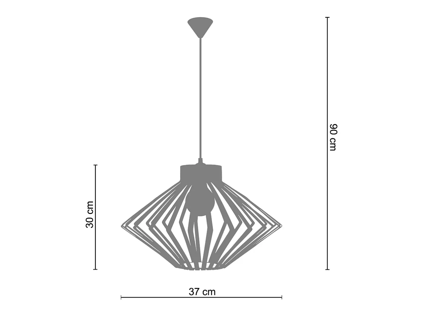 TOSEL Lámpara Suspendida-Suspensión ,metal ,Bronce ,A 90xD36x P 36cm Cobrizo