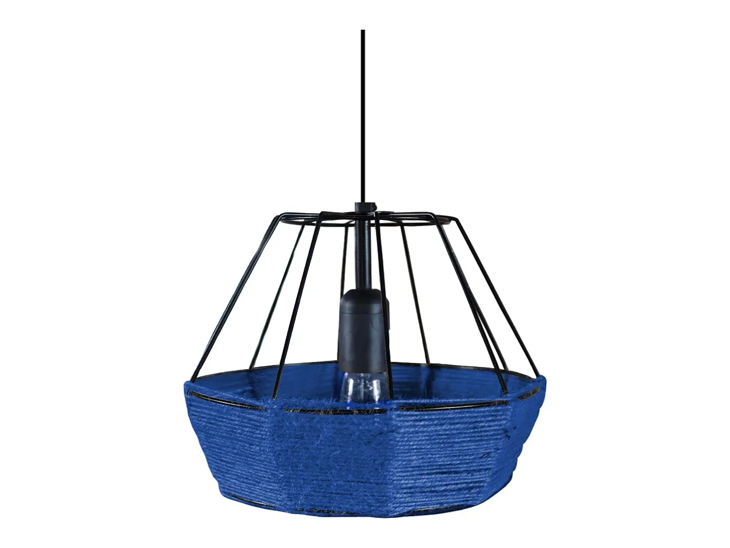 TOSEL Lámpara Suspendida-Suspensión ,metal, fibra, ,A90xD25x P25cm Azul